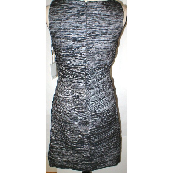 New Womens 10 Calvin Klein Dress Dark Gray Steel Ruched Party Date Work Office - Picture 5 of 5